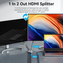 Divisor HDMI 2.1 Vention 8K 60Hz 4K120Hz Bidirecional 2 entradas 1 saída para TV Xiaomi Xbox PS4 5 Monitor compatível com HDMI