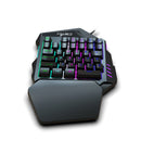 Teclado gamer ergonômico para uso com uma só mão, design compacto de 35 teclas, iluminação RGB, alimentação USB, teclas de película fina para uma experiência de jogo aprimorada.