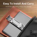 Suporte para laptop em liga de alumínio, ajustável, dobrável e portátil, com sistema de elevação e resfriamento, antiderrapante.