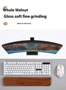 Apoio de pulso para teclado em madeira de nogueira, almofada de apoio para as mãos, almofada ergonômica para teclado mecânico de 87/98/104/108 teclas, adequada para vários tamanhos, personalizável.