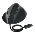 Mouse RGB vertical com fio para destros, mouse gamer ergonômico de 1600 DPI, USB óptico, confortável para o pulso, para PC.