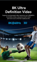 Divisor HDMI 2.1 Vention 8K 60Hz 4K120Hz Bidirecional 2 entradas 1 saída para TV Xiaomi Xbox PS4 5 Monitor compatível com HDMI