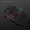 Teclado gamer ergonômico para uso com uma só mão, design compacto de 35 teclas, iluminação RGB, alimentação USB, teclas de película fina para uma experiência de jogo aprimorada.