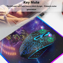 Mouse sem fio Bluetooth 2.4G recarregável com retroiluminação LED RGB de 7 cores, design ergonômico para jogos em computadores, laptops e iPads.