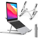 Suporte para laptop em liga de alumínio, ajustável, dobrável e portátil, com sistema de elevação e resfriamento, antiderrapante.